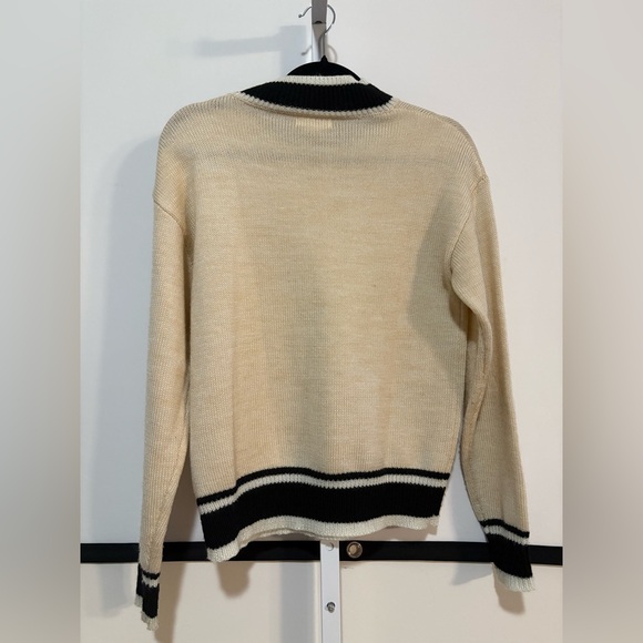 Lovers + Friends Cream and Black Crewneck Sweater - Picture 4 of 4